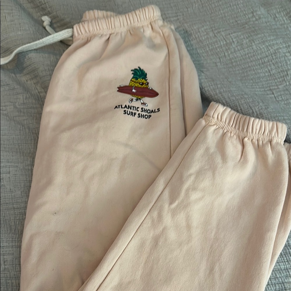 Junior small peach sweatpants Atlantic shoals surf shop